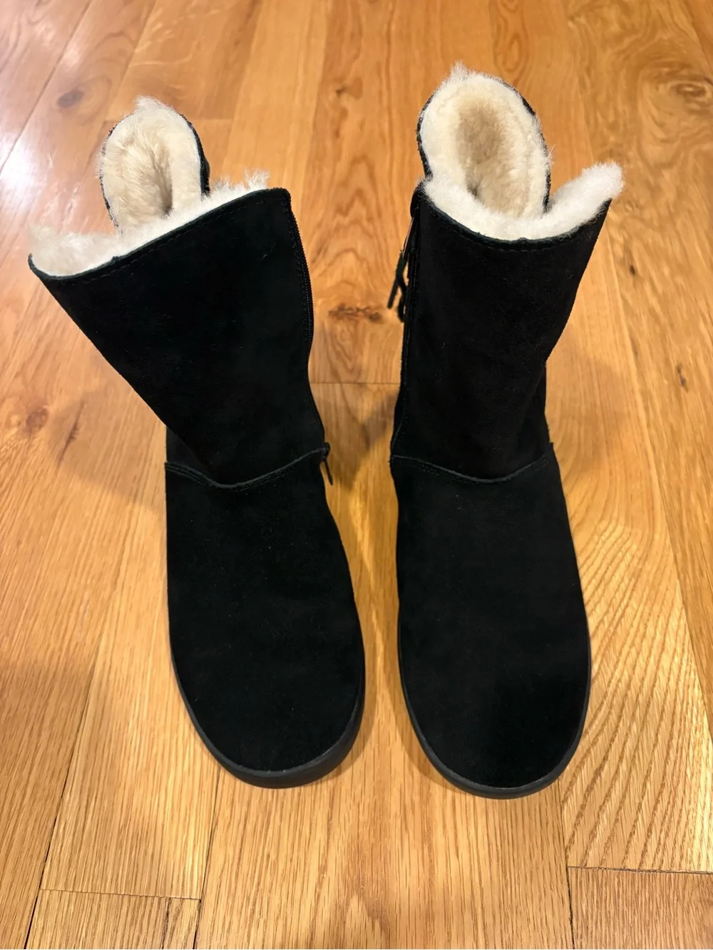 Koolaburra Black Suede-Look Shearling-Lined Winter Boots
